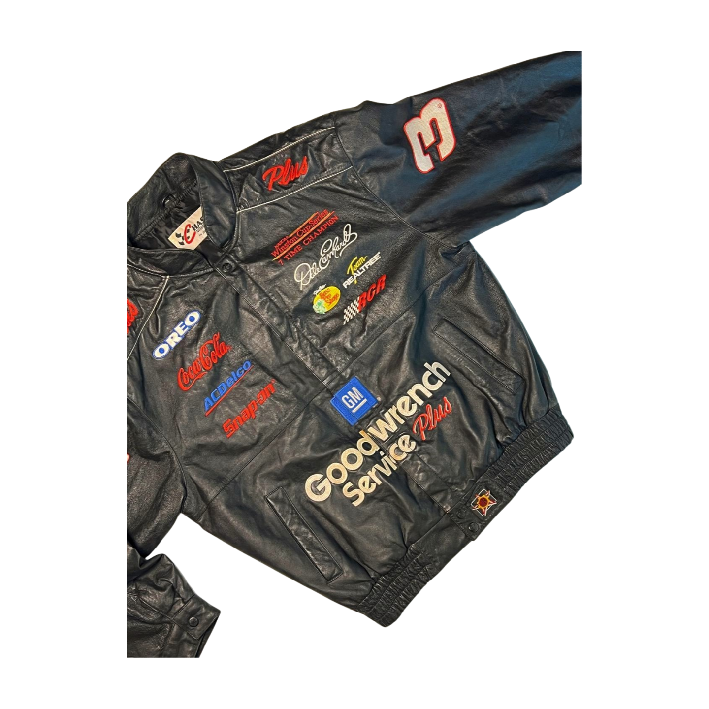 90s Chase Authentics NASCAR #3 Dale Earnhardt Sr. Leather Jacket (L/XL)